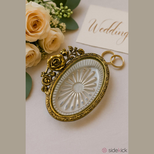 Vintage Brass and Crystal Starburst Dish Tray